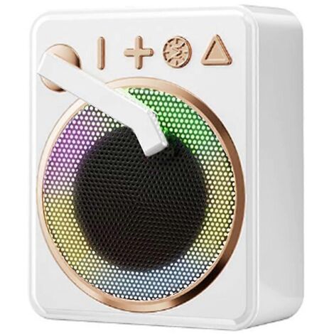 Platine vinyle avec haut-parleurs, compatible carte TF et clé USB, lecteur MP3, blanc