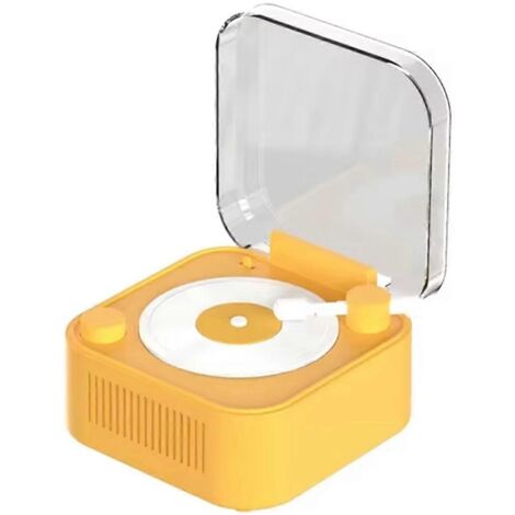 Platine vinyle vintage, enceinte Bluetooth sans fil, longue autonomie, jaune (voir photo)