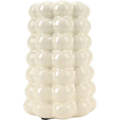 Plating Bubble Ceramic Vase Decorative Light Luxury Unique Bubble Flower Pot for Living Room Study Entrance Cream