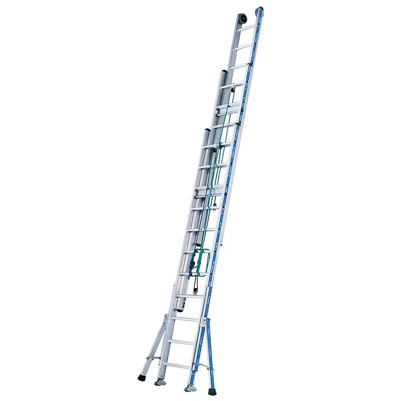 Finish - chelles à coulisse à corde 3 plans Platinium 500 Agrip, 3x18 échelons, hauteur de travail maxi 12,14 m - tubesca