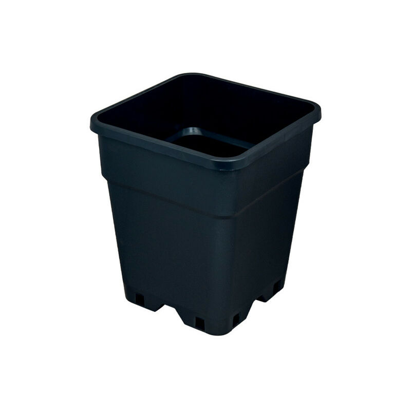 Platinium - Pot carré en plastique - Noir - 0.5L