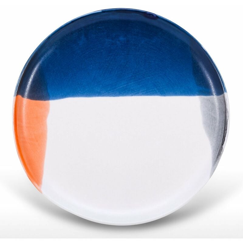 

Tooarts - Plato de ceramica Plato de postre de porcelana Plato de ensalada Bonito platillo de frutas Apto para lavavajillas y microondas Multicolor,