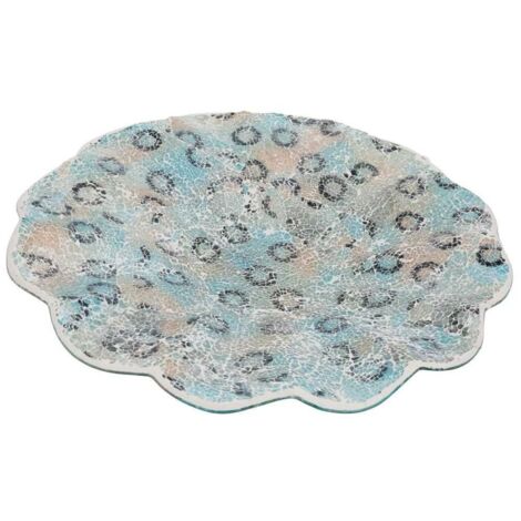 Plato de cristal decorativo multicolor 47x5