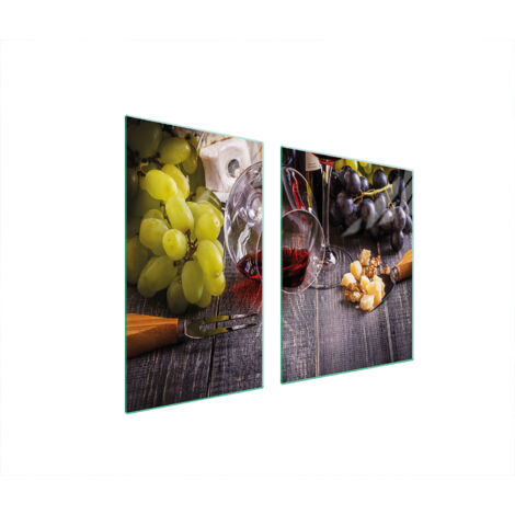 PLATO DE CRISTAL Y TABLA DE CORTAR 100x52 VINO
