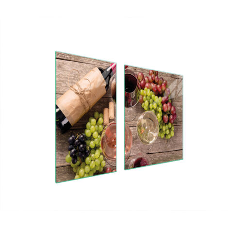 PLATO DE CRISTAL Y TABLA DE CORTAR 100x52 VINO