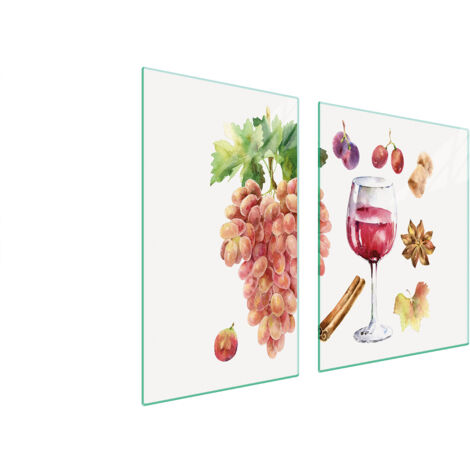 PLATO DE CRISTAL Y TABLA DE CORTAR 100x52 VINO