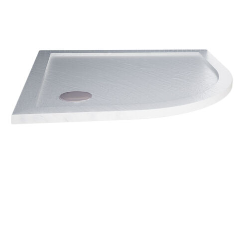 Plato de Ducha 80x80x4cm Semicircular Acrílico Borde Realzado Blanco Efecto Piedra mod. Flower