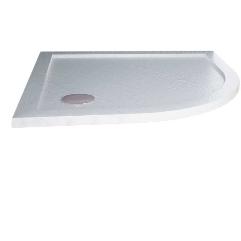 

Plato de ducha bordeado efecto piedra blanco de acrílico mod. Flower 90x90x4 cm semicircolare