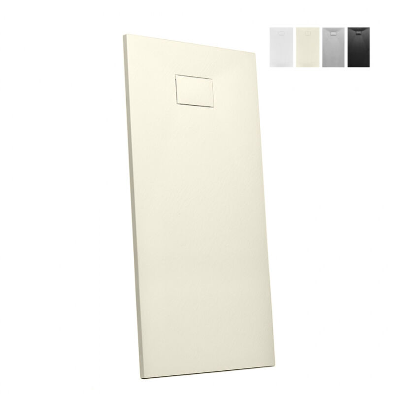 

Plato de ducha a ras de suelo de resina rectangular 170x70 Stone | Color: Beige
