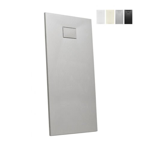 ARATI BATH & SHOWER Plato de ducha a ras de suelo de resina rectangular 170x70 Stone Color: Gris