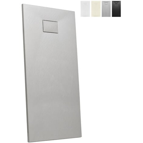 ARATI BATH & SHOWER Plato de ducha a ras de suelo de resina rectangular 170x70 Stone Color: Gris