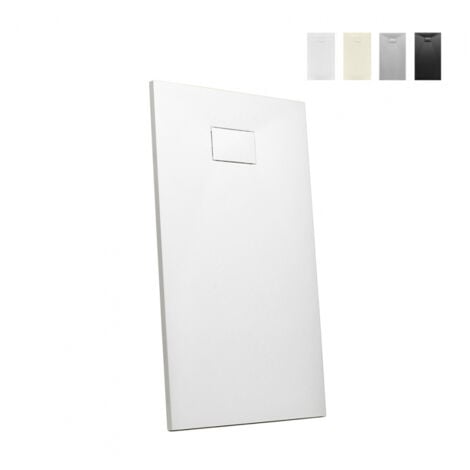 ARATI BATH & SHOWER Plato de ducha a ras de suelo rectangular de resina 110x70 baño moderno Stone - Blanco