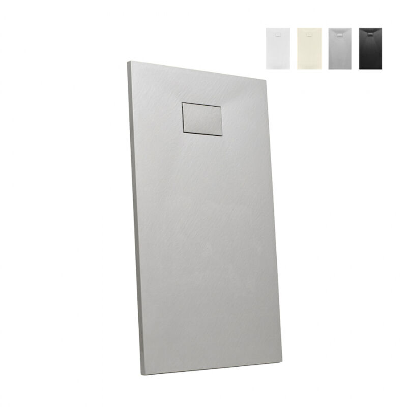 

Plato de ducha a ras de suelo rectangular de resina 120x70 Stone | Color: Gris