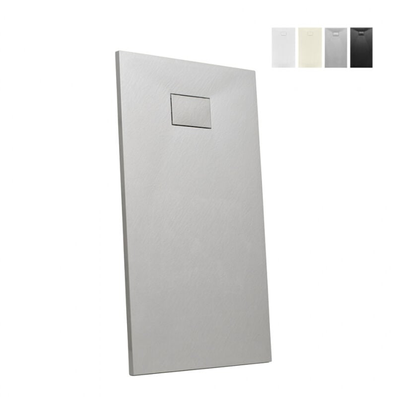 

Plato de ducha a ras de suelo rectangular de resina 150x70 Stone | Color: Gris
