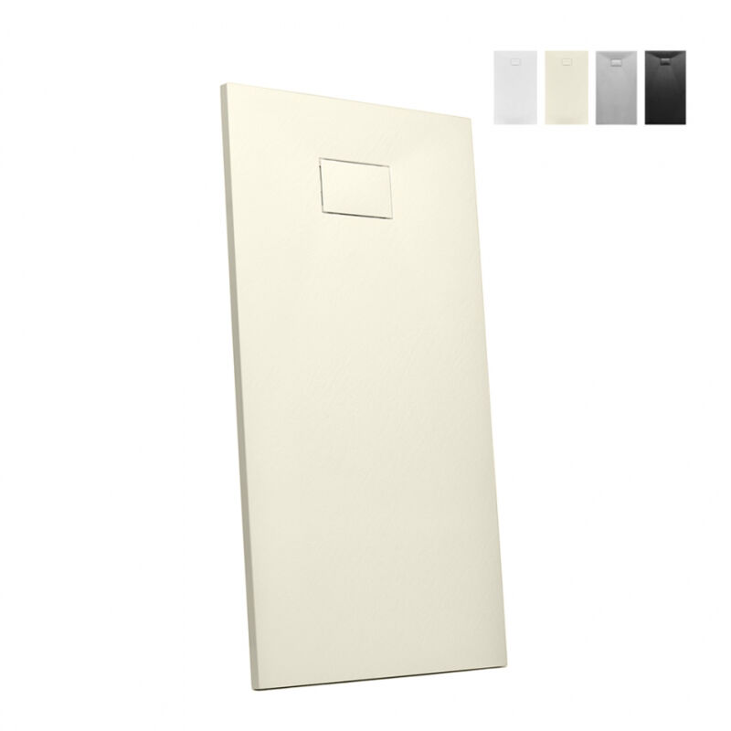 

Plato de ducha a ras de suelo rectangular de resina 160x80 Stone | Color: Beige