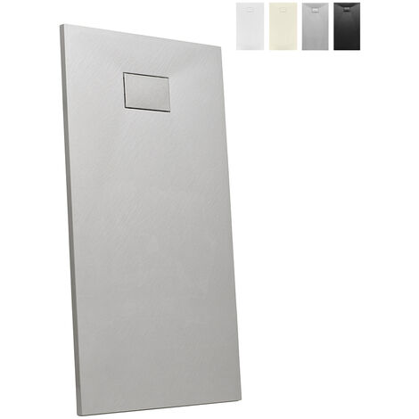 ARATI BATH & SHOWER Plato de ducha a ras de suelo rectangular de resina 160x80 Stone Color: Gris