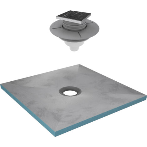 Plato de ducha Alicatable 90x90cm Recortable + Desagüe vertical - RAINY