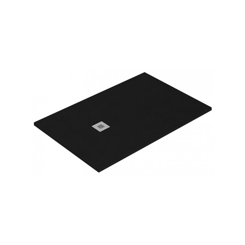 

Plato de ducha Ardesia extraplano y antideslizante gel coat NEGRO Valvula incluida 90X180 Ral 9005 - Negro