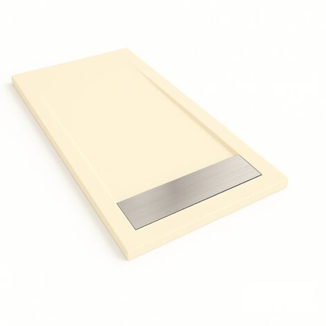 Plato de ducha Bidai con Marco color Crema intenso RAL 1015 70x90cm rejilla acero