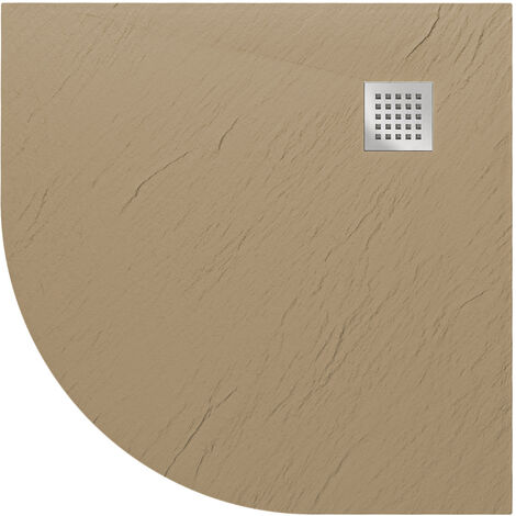 Plato de ducha ceniciento efecto piedra mod. Blend 90x90 cm semicurcular