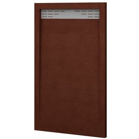 Plato de ducha con semi-marco modelo Bidai Textura pizarra. CHOCOLATE, Valvula INCLUIDA 70X120 Ral 8017