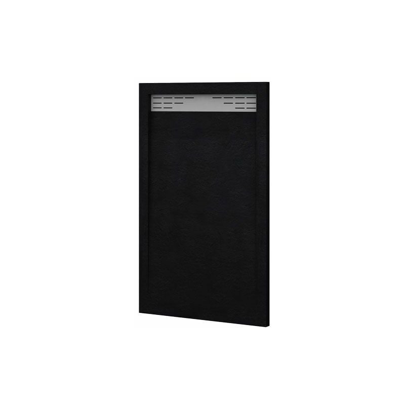 

Plato de ducha con semi-marco modelo Bidai Textura pizarra. NEGRO, V�LVULA INCLUIDA 90X180 Ral 9005 - Negro