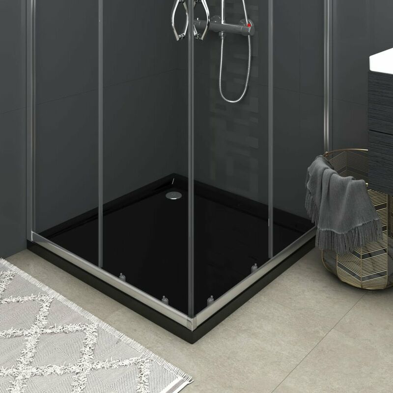 

Plato de ducha cuadrado de ABS negro 80x80 cm