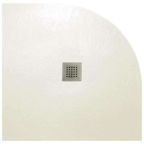 Plato de ducha cuarto de círculo STRATO 90x90 cm - Beige - Resistente y Fácil de instalar - Baño - Ducha
