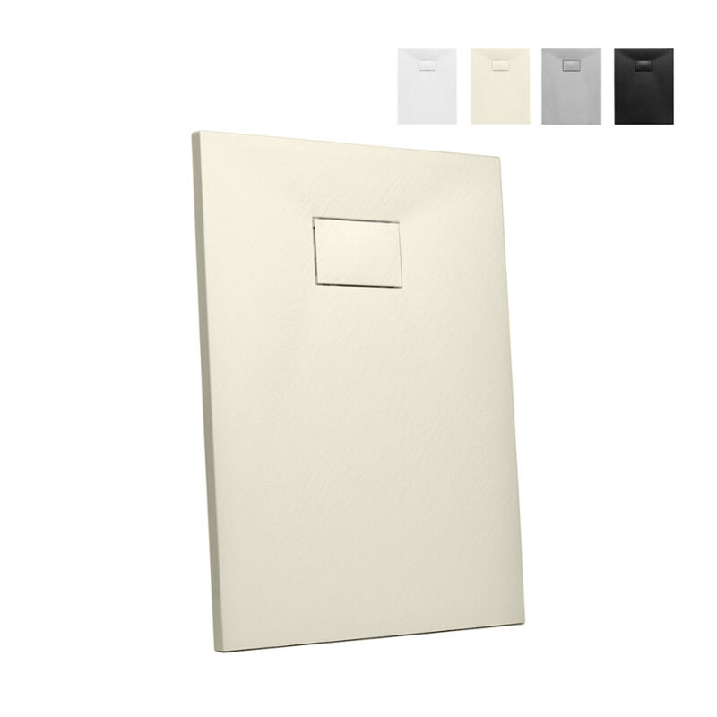 

Plato de ducha de resina a ras de suelo rectangular 100x80 Stone | Color: Beige