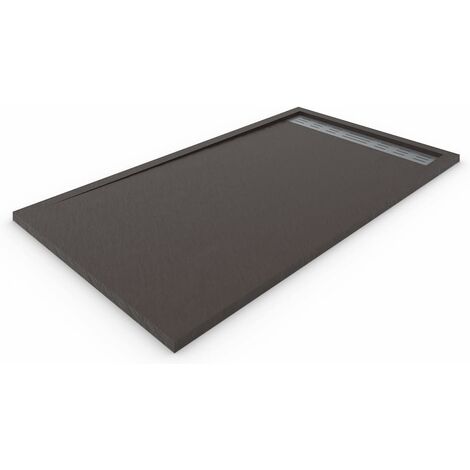 Plato de ducha de Resina con Marco ALLSTONE PREMIUM - Todas las medidas - 6 colores - Válvula y rejilla de regalo - Chocolate Ral. 8017 80X120 CM