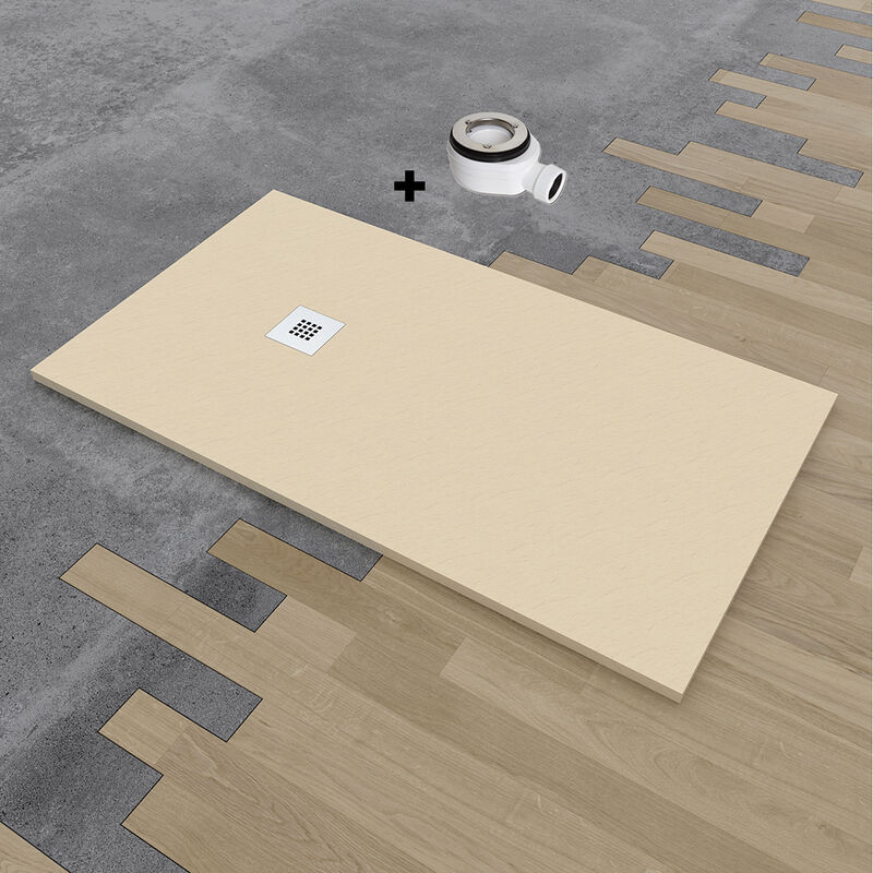 

Plato de ducha de resina DELUXE extraplano 100x120 cm Beige