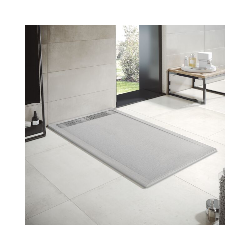 

Plato de Ducha de Resina Mineral - Efecto Mármol Mate - Antideslizante y Antibacteriano - Incluye Sifón y Rejilla (70x90 cm, Rosa Portugués)