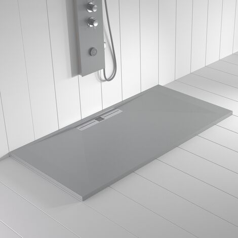 Plato de ducha de resina Wide Gris ANTIDESLIZANTE - 70x100cm - Válvula+Rejilla GRATIS