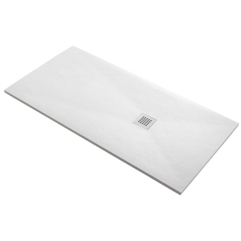 Plato de ducha Essencial Blanco de Aqua 70x140 extraplano con tratamiento antideslizante, rejilla y válvula