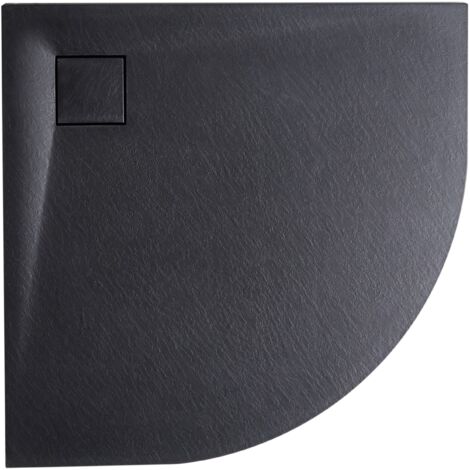 Plato de ducha minimalista con desagüe SMC efecto piedra natural 80 x 80 x 3 cm negro Paron