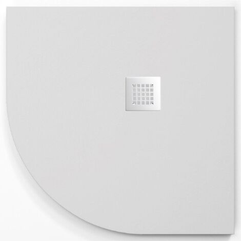 Plato de ducha  ONDA CURVE blanco  80x80 cm (radio 50) rejilla color