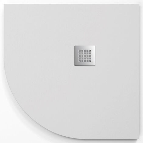 Plato de ducha ONDA CURVE blanco 90x90 cm (radio 50) rejilla acero inox.