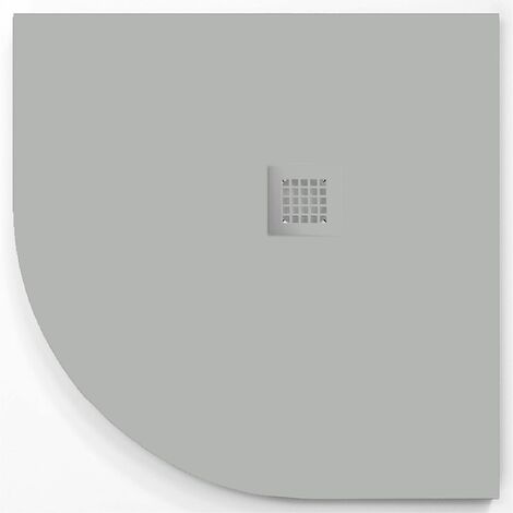 Plato de ducha  ONDA CURVE CENIZA  80x80 cm (radio 50) rejilla color