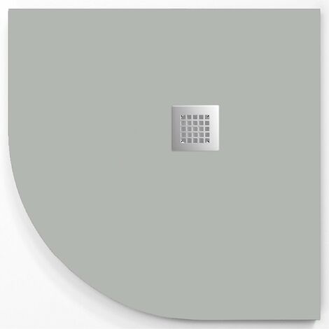 Plato de ducha ONDA CURVE CENIZA 90x90 cm (radio 55) rejilla inox