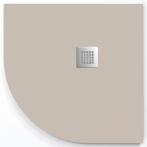 Plato de ducha  ONDA CURVE crema  80x80 cm (radio 50) rejilla acero inox.