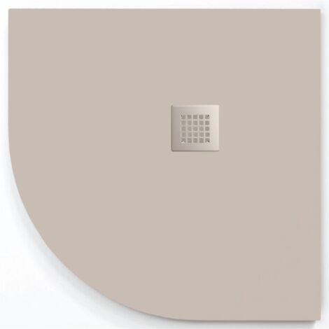 Plato de ducha  ONDA CURVE crema  80x80 cm (radio 50) rejilla color