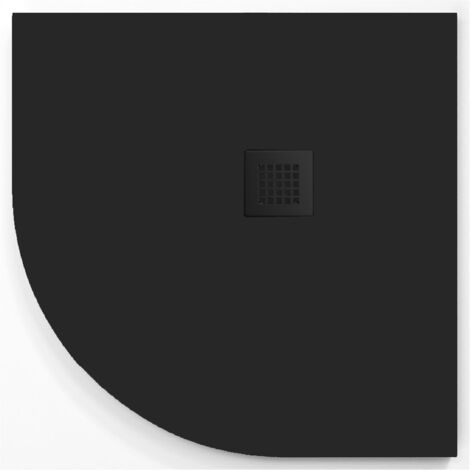 Plato de ducha  ONDA CURVE negro  80x80 cm (radio 50) rejilla color