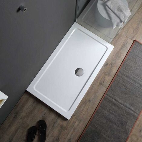 Plato De Ducha Rectangular 120X80 En Acrílico Y Abs Blanco