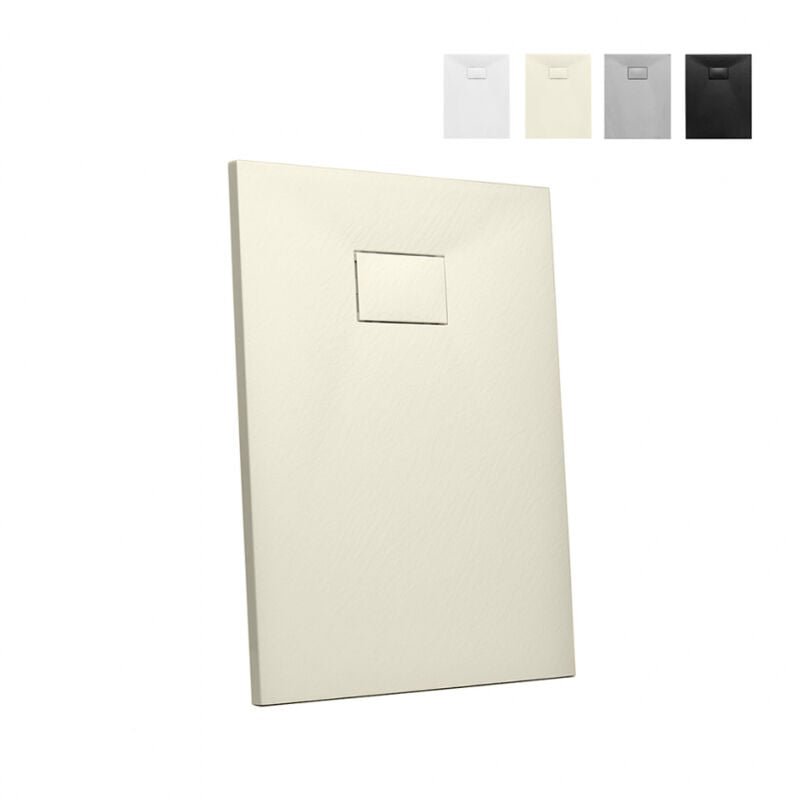 

Plato de ducha rectangular a ras de suelo de resina 90x70 Stone | Color: Beige