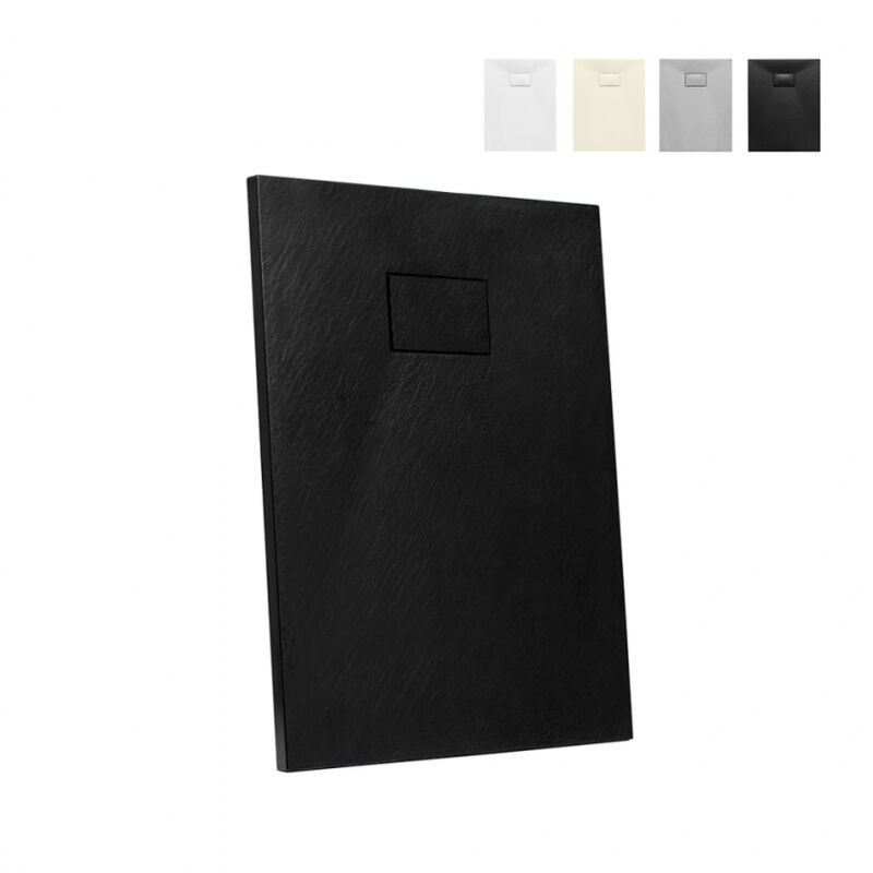 

Plato de ducha rectangular a ras de suelo de resina 90x70 Stone | Color: Negro