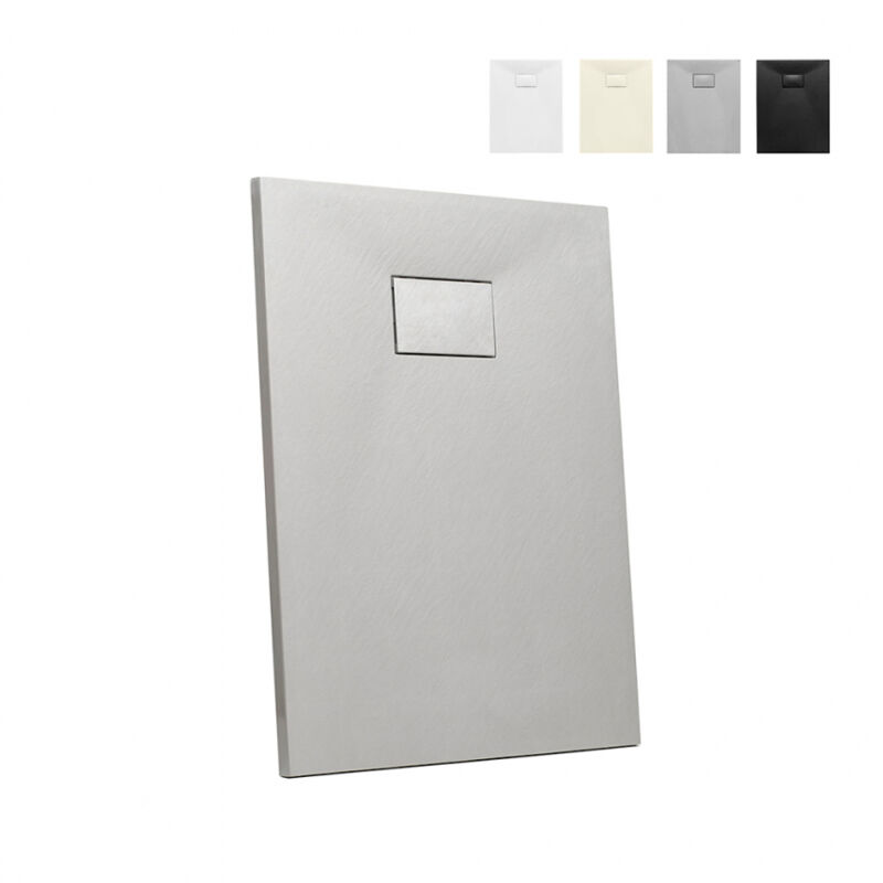 

Plato de ducha rectangular a ras de suelo de resina 90x70 Stone | Color: Gris