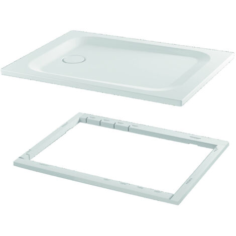 Plato de ducha rectangular BetteUltra con soporte mínimo de