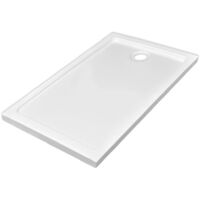 Plato de ducha rectangular de ABS, color blanco, 70 x 120 cm