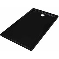 Plato de ducha rectangular de ABS, color negro, 70 x 120 cm