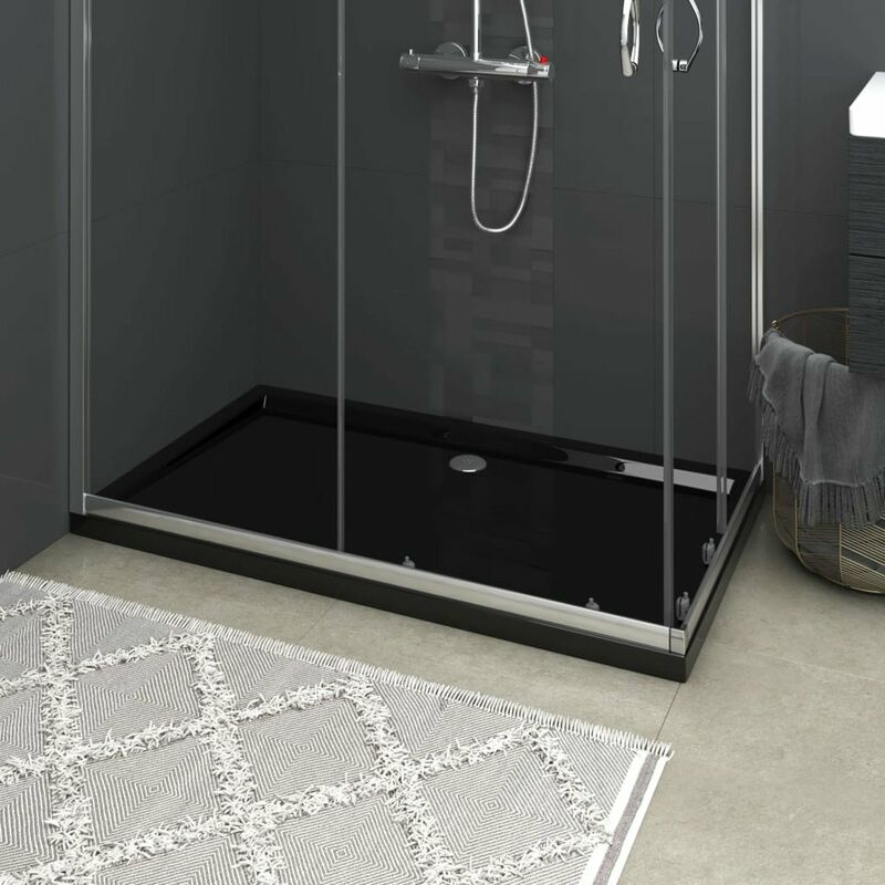 

Plato de ducha rectangular negro ABS 70x120 cm
